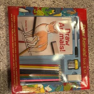 Draw Animals Book & Kit with Colored Pencils